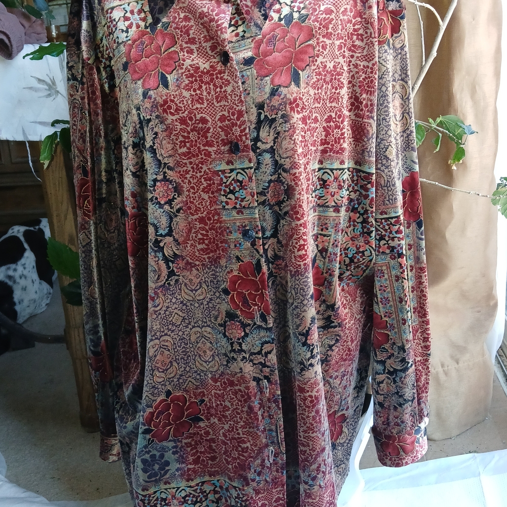 Coldwater Creek Floral Long Sleeve Shirt